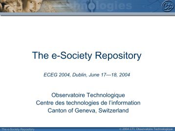 The e-Society Repository - Short Information about the ICT 21 process