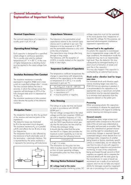 Capacitors for Electronic Equipment