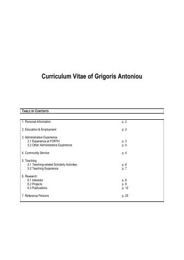 Curriculum Vitae of Grigoris Antoniou - ICS