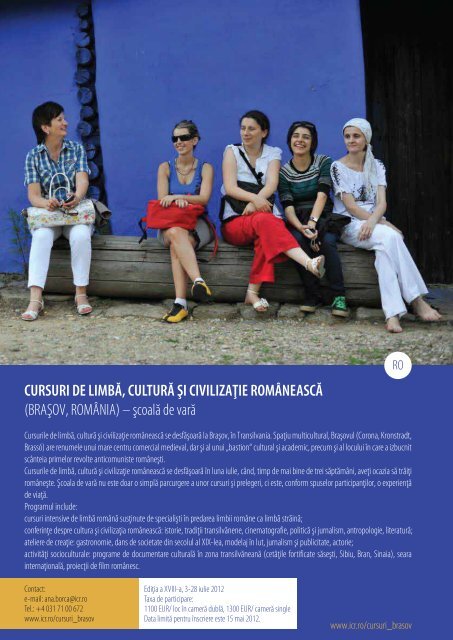 cursuri de limbÄ, culturÄ Åi civilizaÅ£ie romÃ¢neascÄ courses in the ...