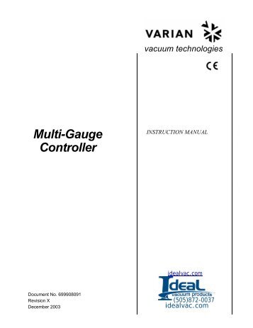 Varan Multi-Gauge Controller - Ideal Vacuum Products