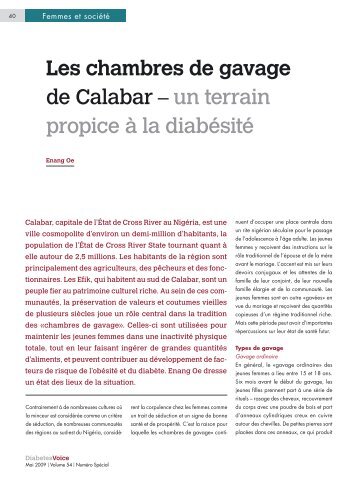 Les chambres de gavage de Calabar â un terrain propice Ã  la ...