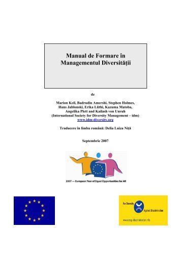 Training manual for diversity management - idm - International ...
