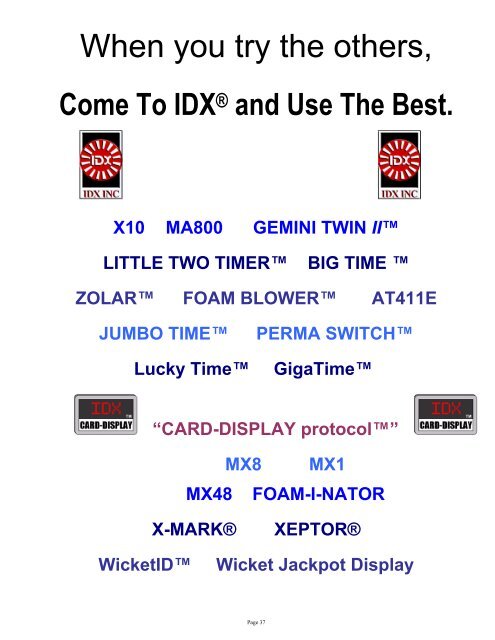 SPRING 2009 - IDX Inc