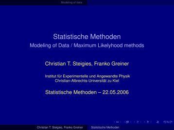 Statistische Methoden - Institut für Experimentelle und Angewandte ...