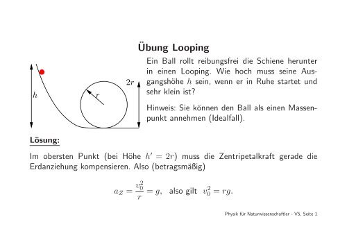 ¨Ubung Looping