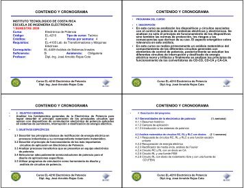 Programa del curso E.. - Escuela de IngenierÃ­a ElectrÃ³nica