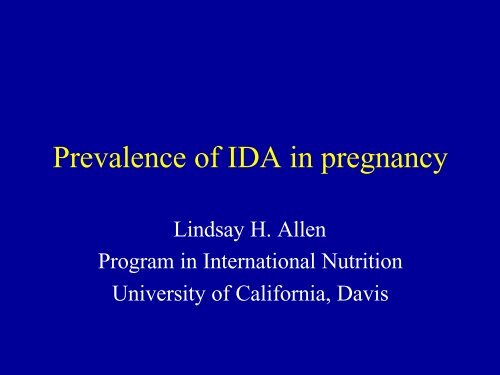 Prevalence of IDA in pregnancy - Idpas.org