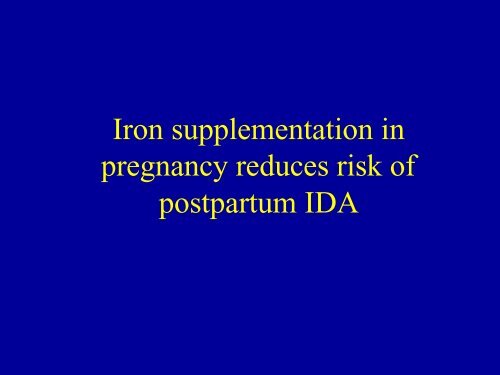 Prevalence of IDA in pregnancy - Idpas.org