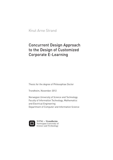 Disputation Knut Arne Strand - Department of Computer and ...