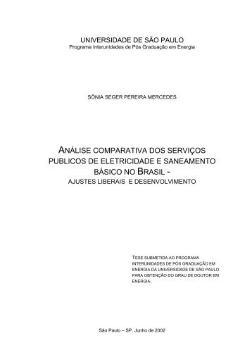Análise comparativa dos serviços públicos de ... - IEE/USP