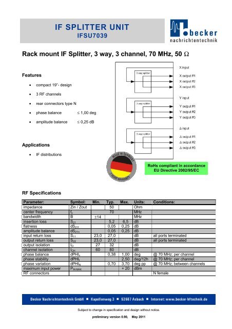 IF SPLITTER UNIT