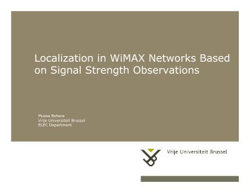 Localization in WiMAX Networks Based on Signal Strength ...