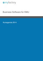 Kursprogramm 2014 von myfactory Software Schweiz AG, ERP-Anbieter aus der Cloud