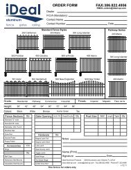 download pdf order form for fax - Ideal Aluminum Products