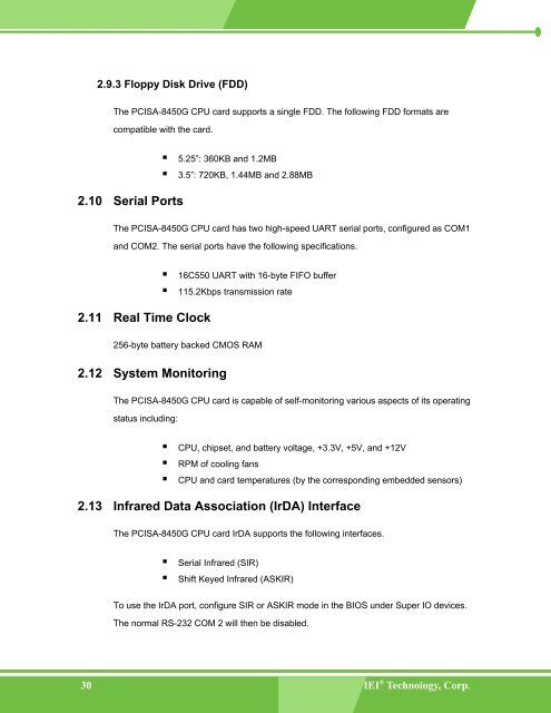 PCISA-8450 User Manual - iEi