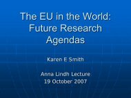 The EU in the World: Future Research Agendas