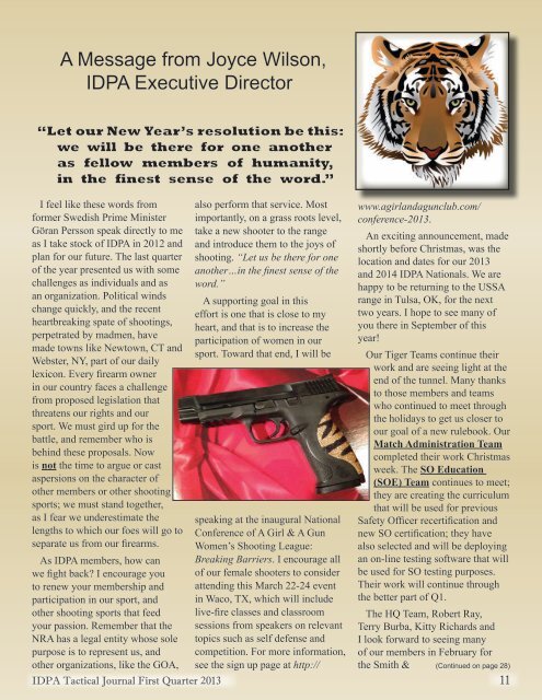 Volume: 17, Issue: 1 (1st Quarter 2013) - IDPA.com