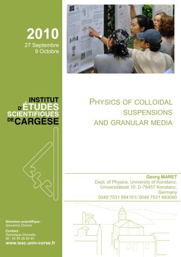 PHYSICS OF COLLOIDAL SUSPENSIONS AND GRANULAR MEDIA