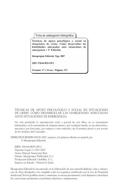 tÃ©cnicas de apoyo psicolÃ³gico y social en situaciones de crisis