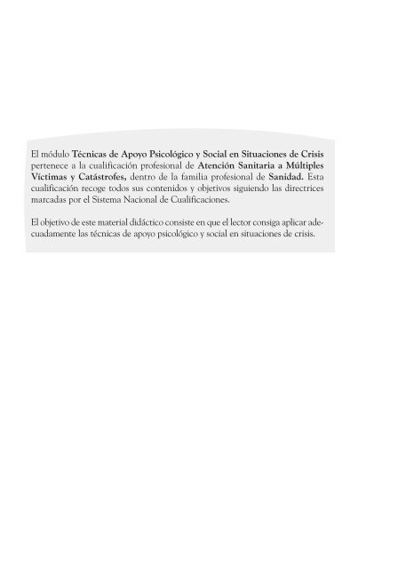 tÃ©cnicas de apoyo psicolÃ³gico y social en situaciones de crisis