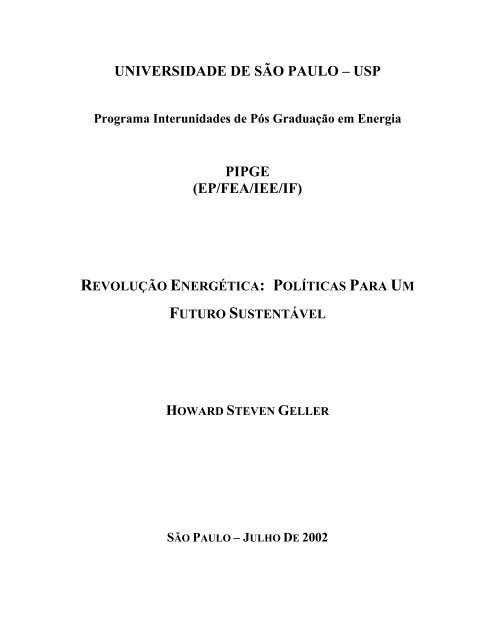 Revolução energética: políticas para um futuro sustentável