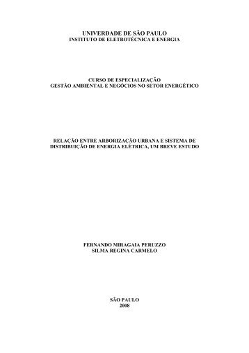 Relação entre arborização urbana e sistema de ... - IEE/USP