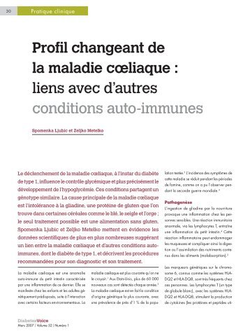 Profil changeant de la maladie cÅliaque : liens avec d'autres ...