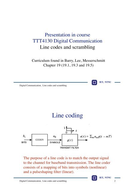 Line coding - NTNU