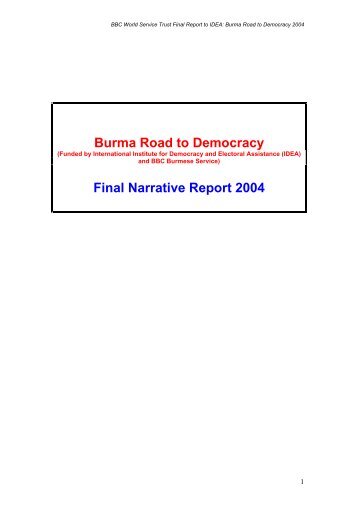 IDEA: Burma Road to Democracy - International IDEA