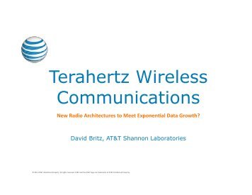 Terahertz Wireless Communications - IEEE-USA