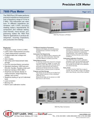 Precision LCR Meter 7600 Plus Meter - HTDS