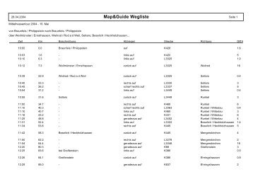 Map&Guide Wegliste