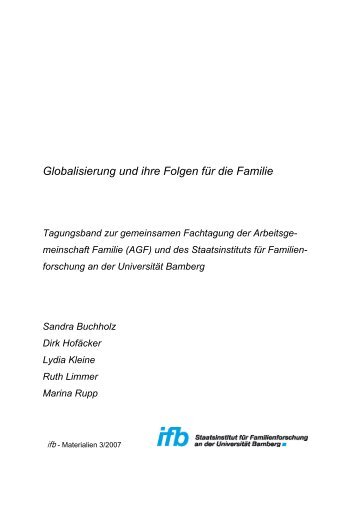 Globalisierung und ihre Folgen fÃ¼r die Familie ... - ifb - Bayern