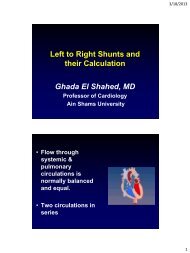 Left to Right Shunts and their Calculation Ghada ... - CardioEgypt.com