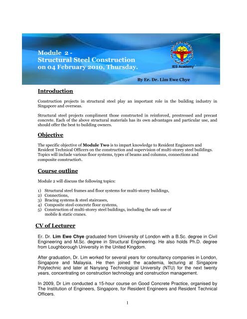 Structural Steel Construction - Institution of Engineers Singapore