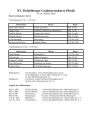 XV. Heidelberger Graduiertenkurse Physik