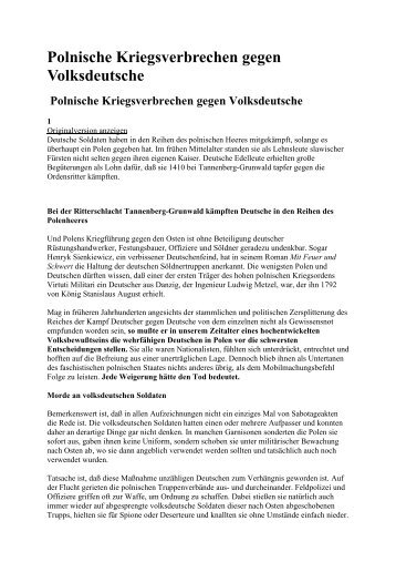 Polnische Kriegsverbrechen gegen Volksdeutsche