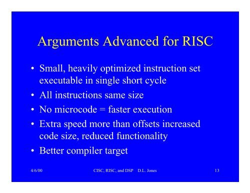 CISC, RISC, and DSP Microprocessors