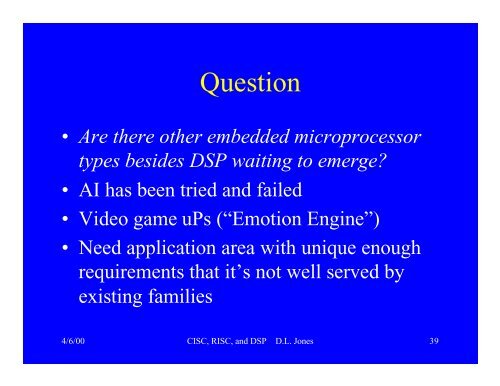 CISC, RISC, and DSP Microprocessors