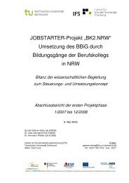 JOBSTARTER-Projekt 'BK2.NRW' Umsetzung des BBiG durch ... - IFS