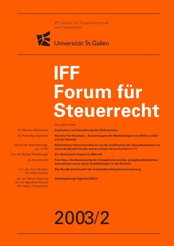 2003/2 IFF Forum fÃ¼r Steuerrecht - IFF - UniversitÃ¤t St.Gallen