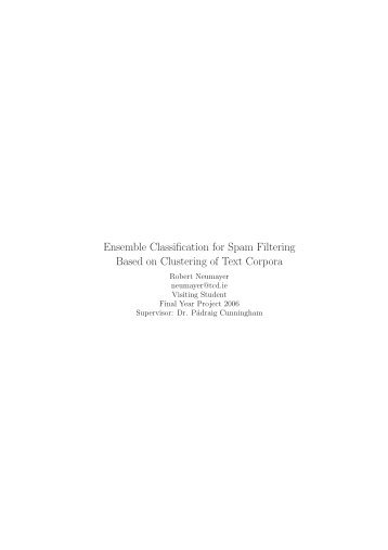 Ensemble Classification for Spam Filtering Based on Clustering of ...