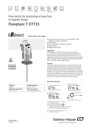 TD Flowphant T DTT35 (PDF 273,0 kB) - Endress+Hauser Ireland
