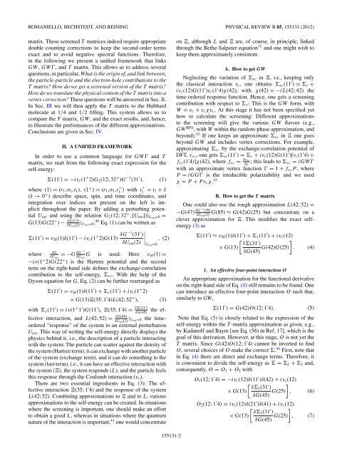 Beyond the GW approximation - APS Link Manager - American ...