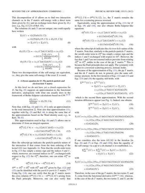 Beyond the GW approximation - APS Link Manager - American ...