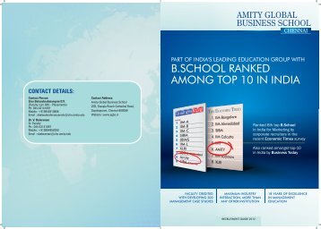 CONTACT DETAILS - Amity Global Business School