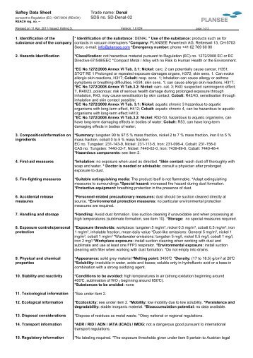 Saftey Data Sheet Trade name: Denal SDS no. Sd-Denal-02