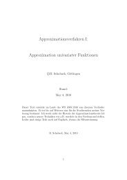 Approximationsverfahren I: Approximation univariater  Funktionen