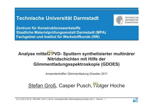 Analyse von multinÃ¤ren PVD N-Schichten auf Magnesium ...